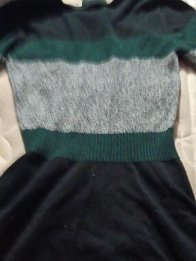 by & by Black, Gray, and Dark Green Colorblock Knit Dress